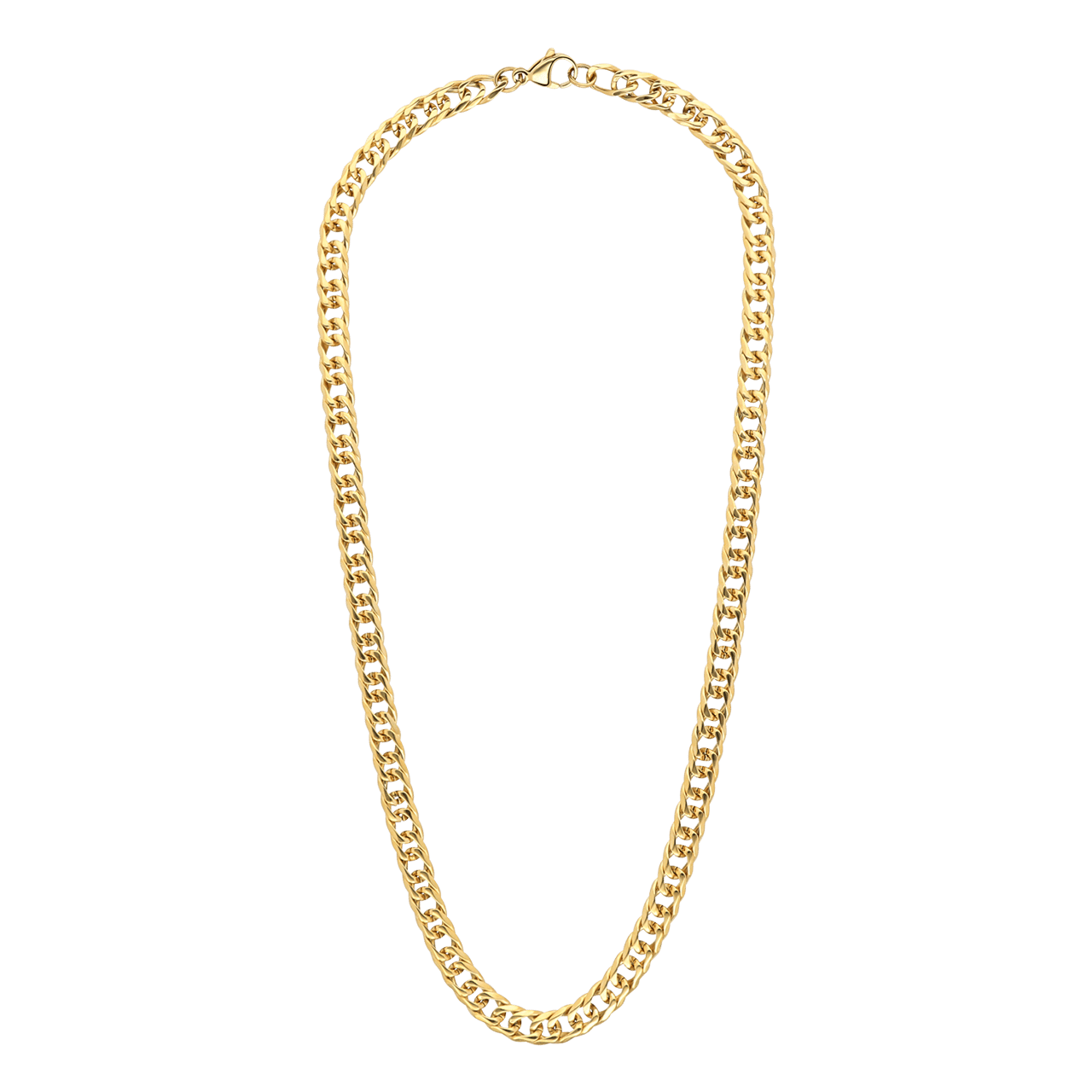 Vergoldete Edelstahlkette mit Gourmetgliedern, 6 mm