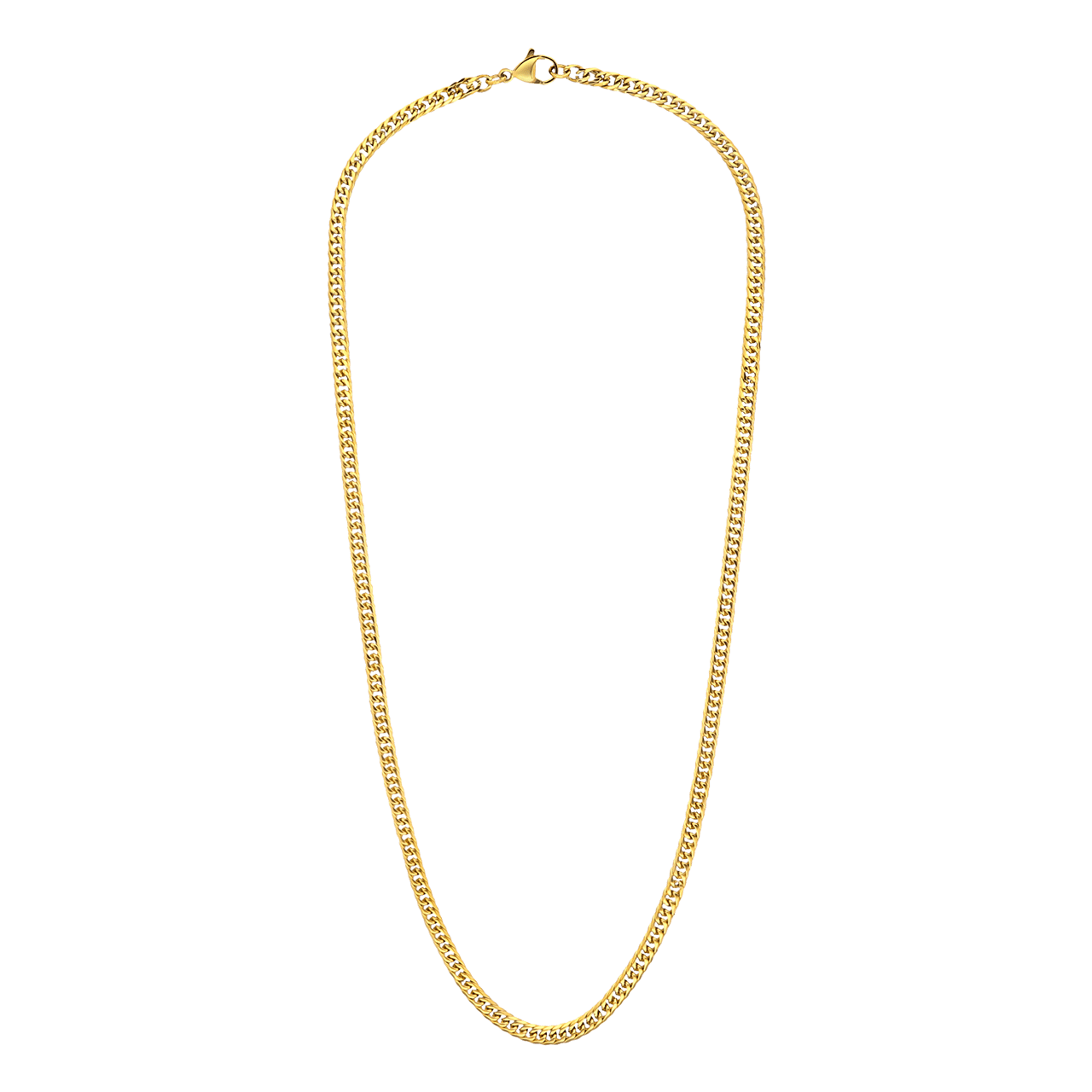 Stainless steel goldplated schakelketting gourmet