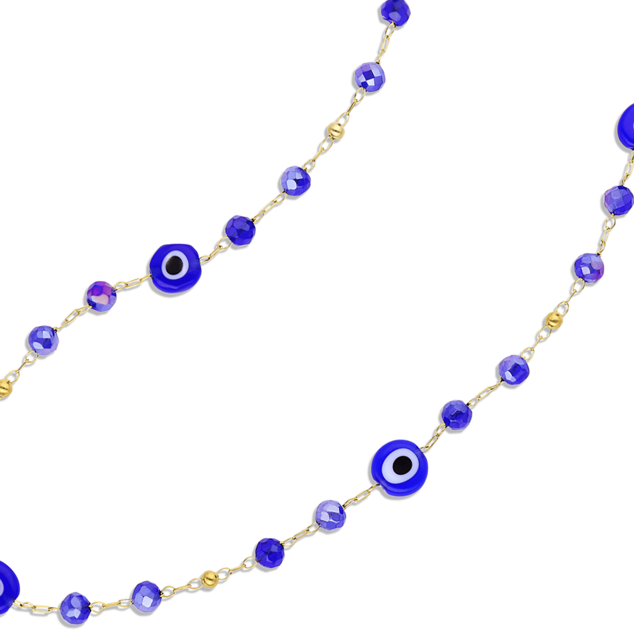 Stalen goldplated ketting met boze oog