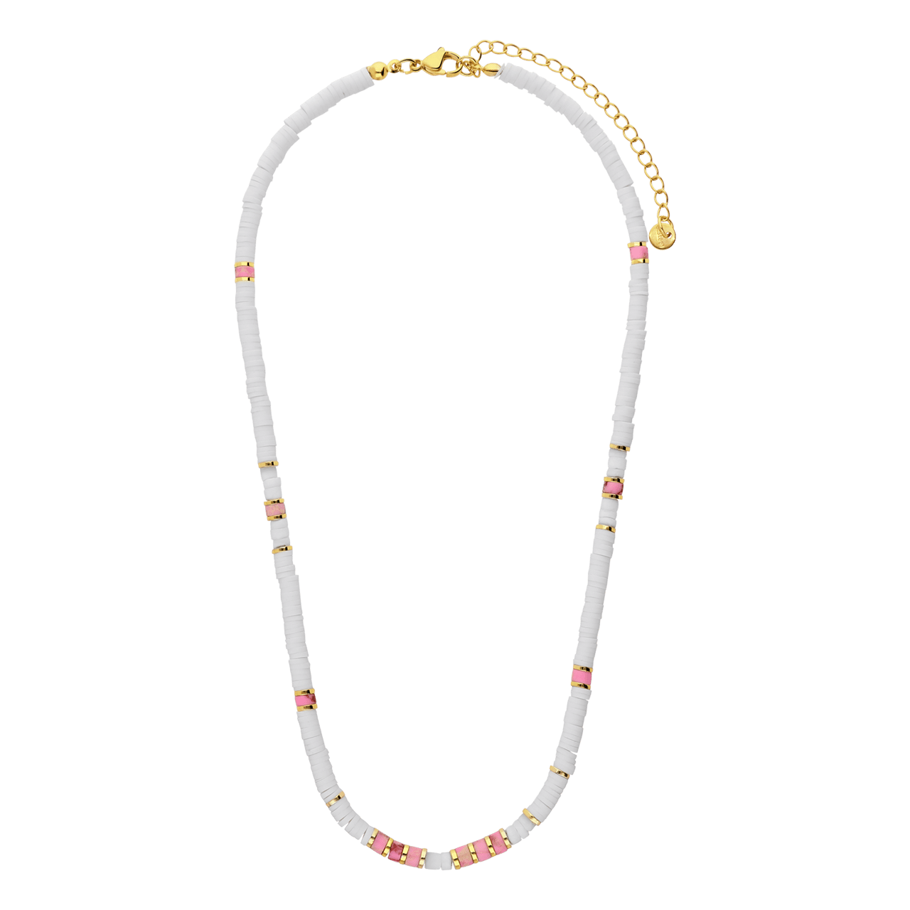 Stalen goldplated kralenketting voor dames