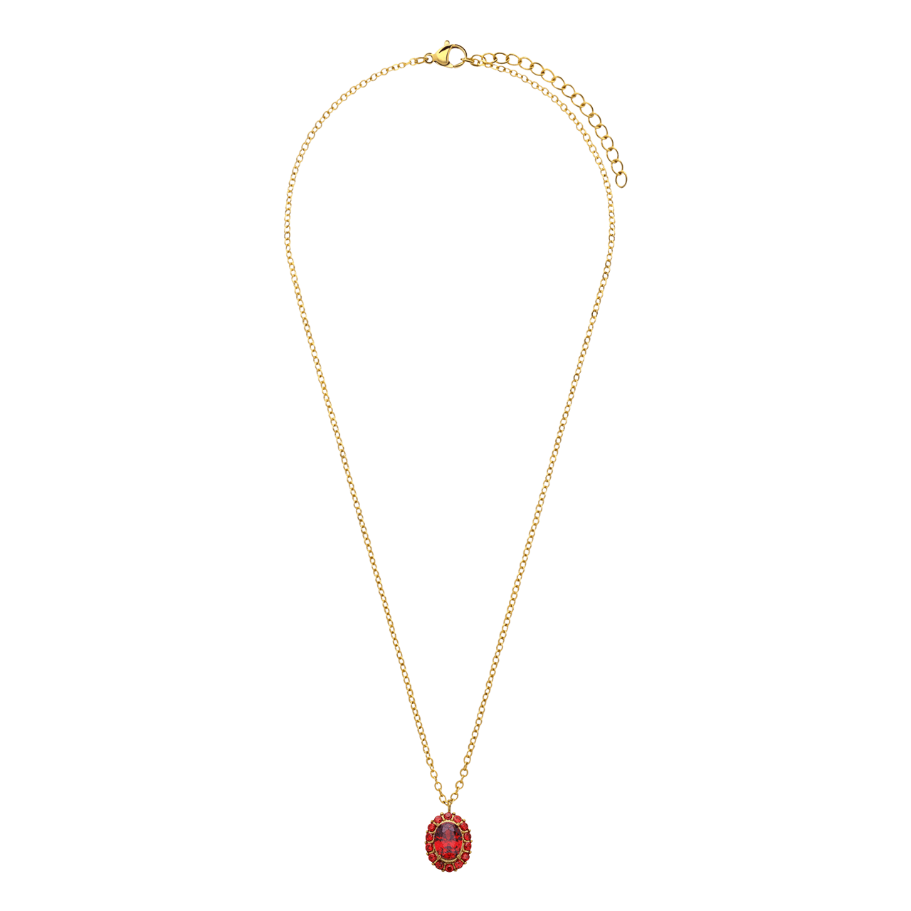 Stalen goldplated ketting met hanger bloem met zirkonia voor dames