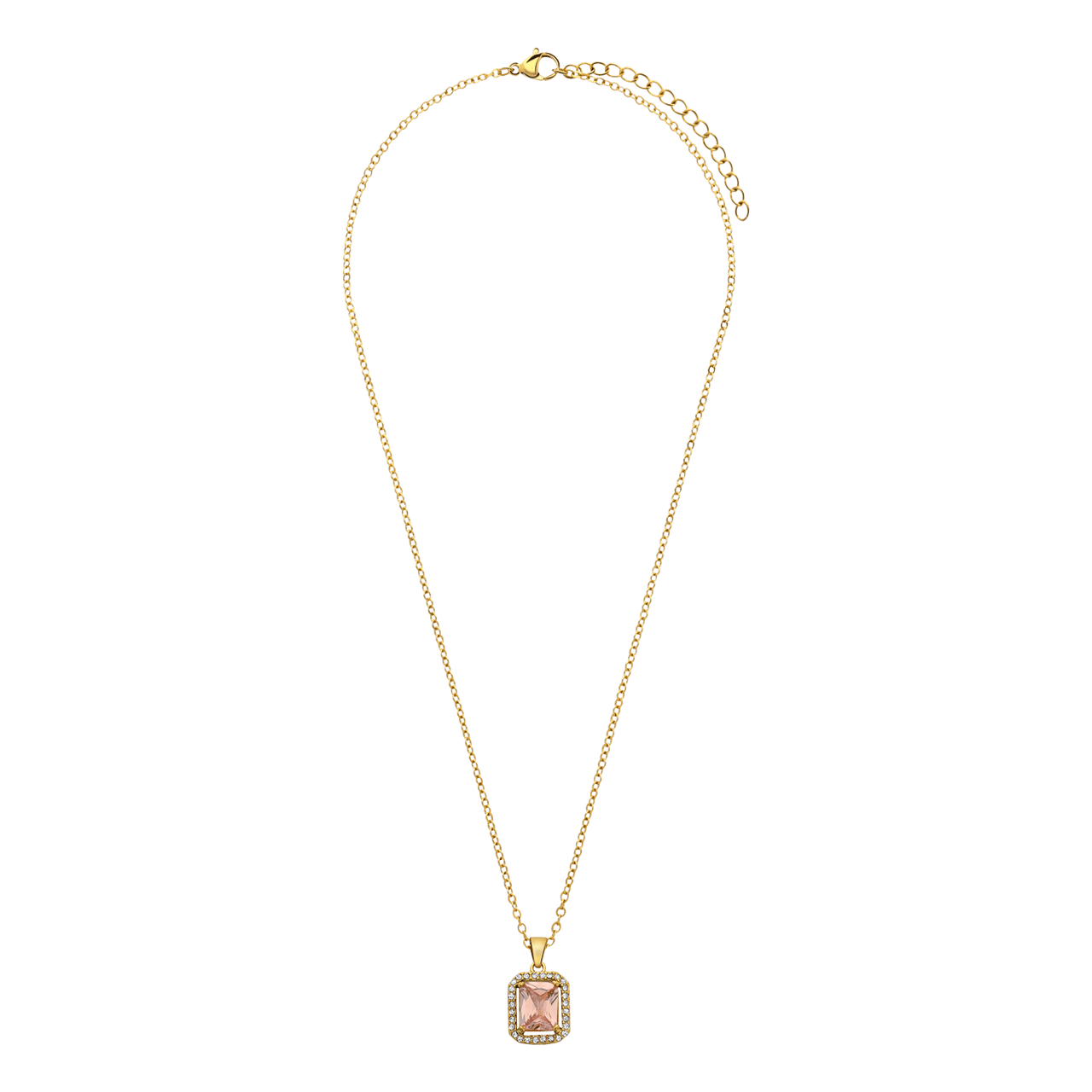 Stalen goldplated ketting vintage light peach voor dames
