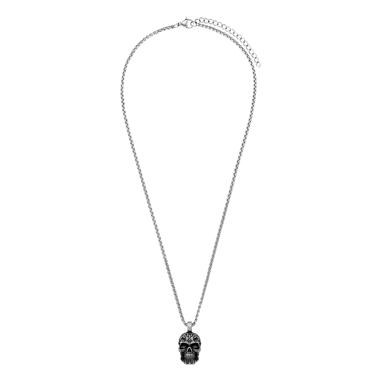 Halskette aus Edelstahl mit Totenkopf