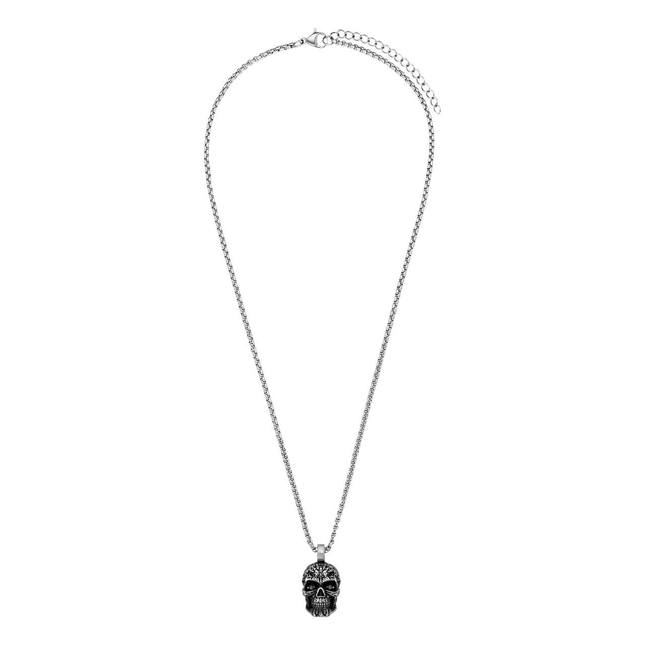Stainless steel ketting met doodskop voor heren