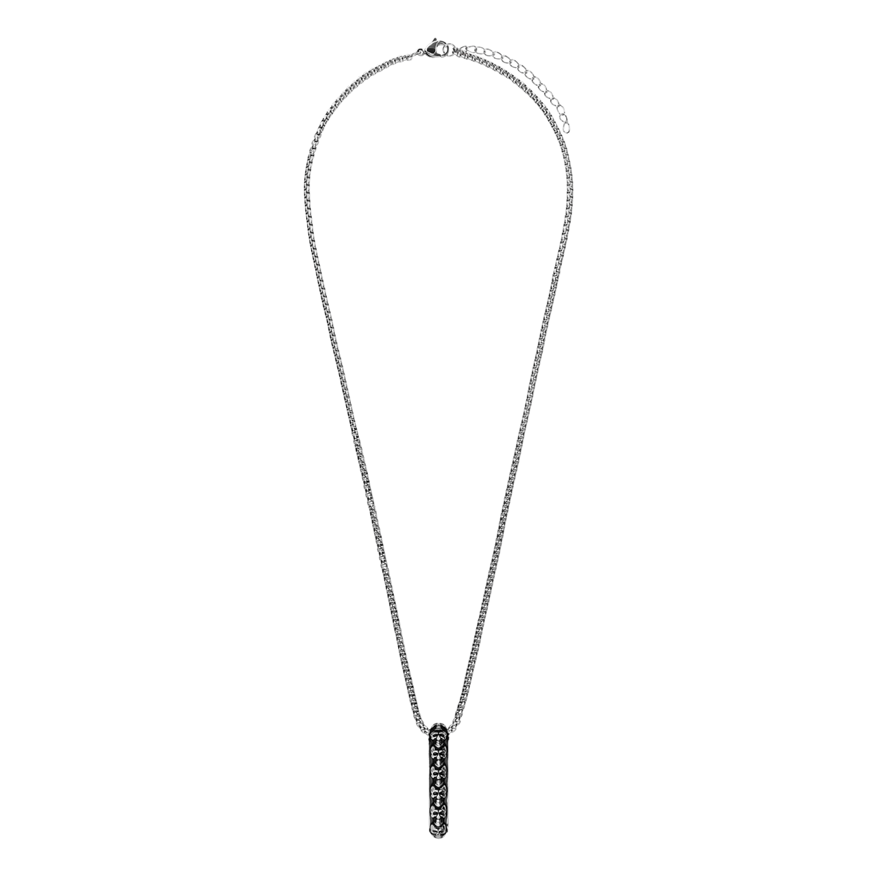 Stainless steel ketting bar met doodskop voor heren