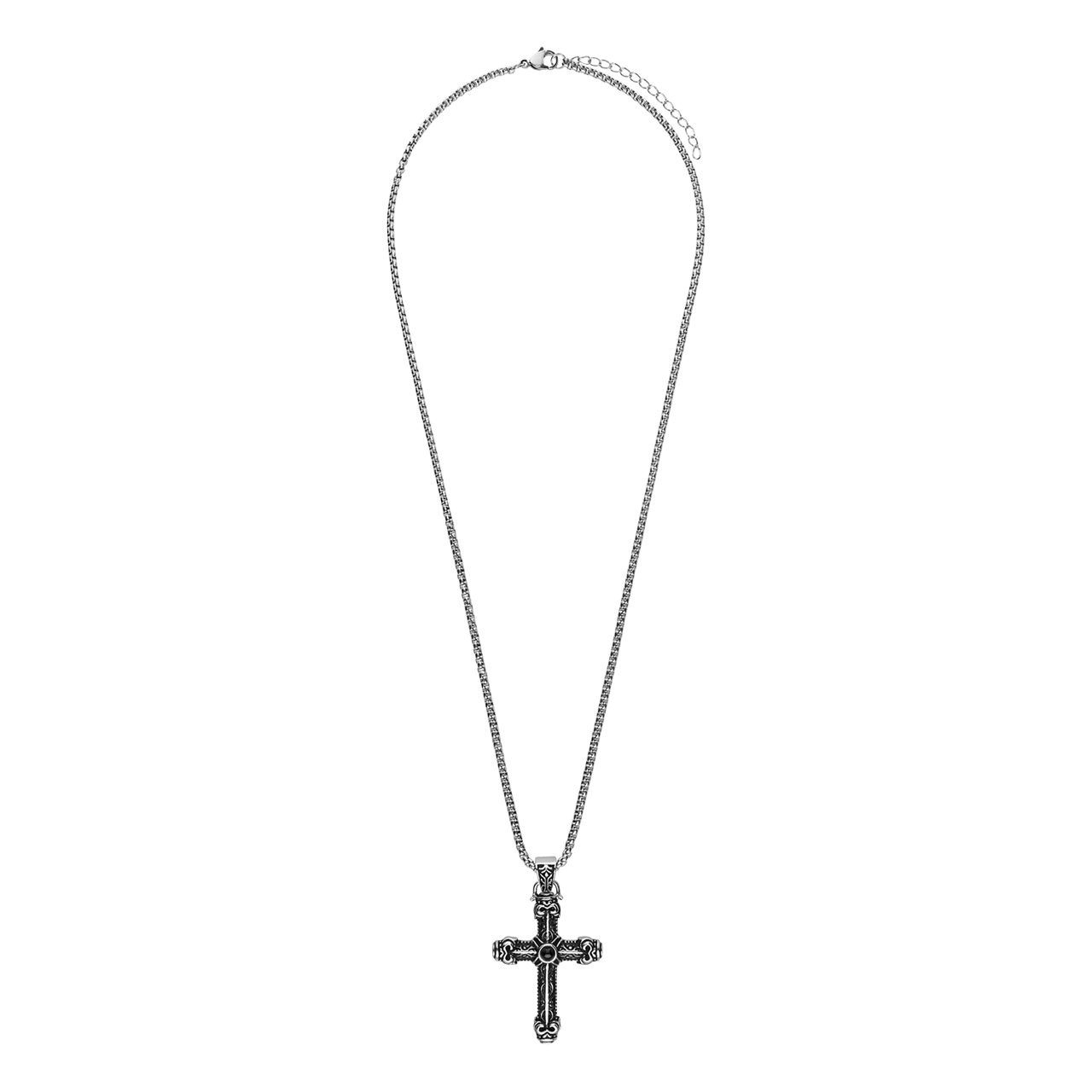 Stainless steel ketting met kruis voor heren