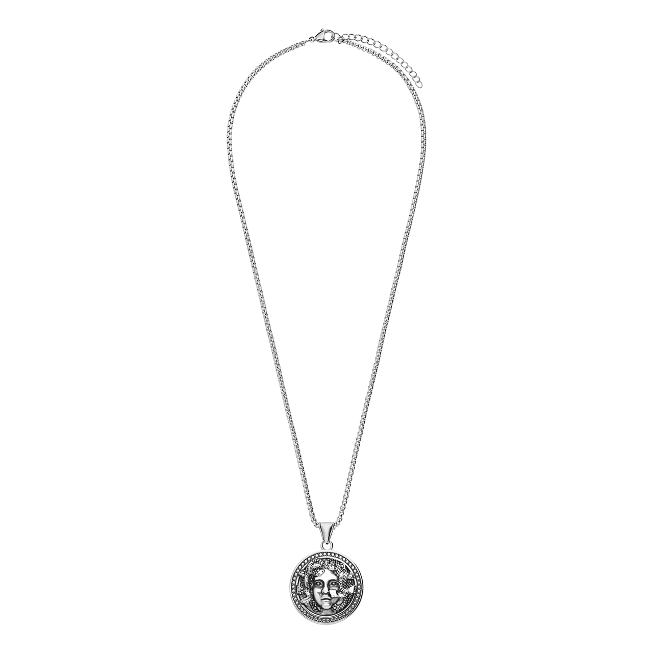 Stainless steel ketting met hanger medusa voor heren