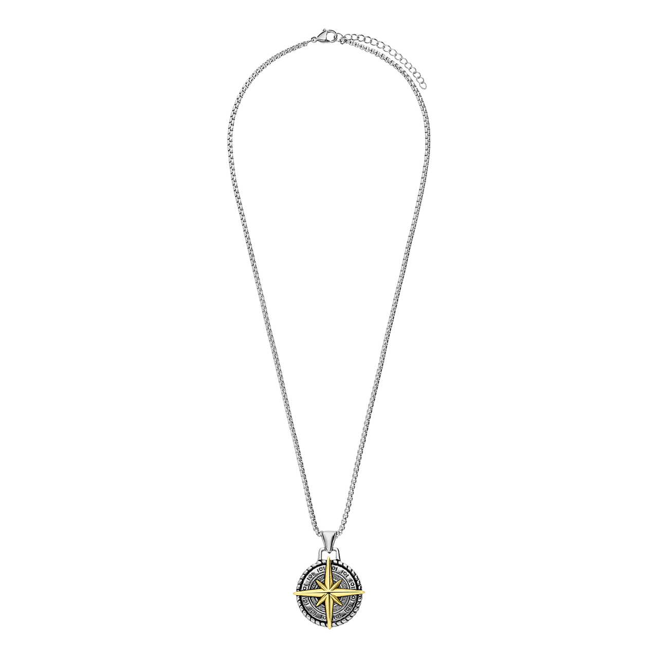 Stainless steel ketting met hanger kompas voor heren