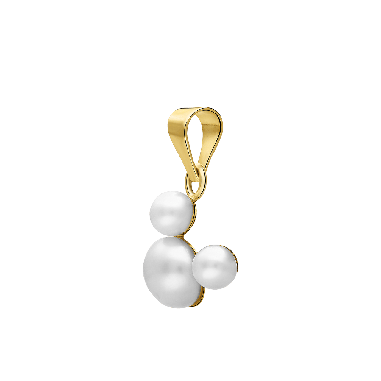 9 karaat ketting Mickey Mouse met parels
