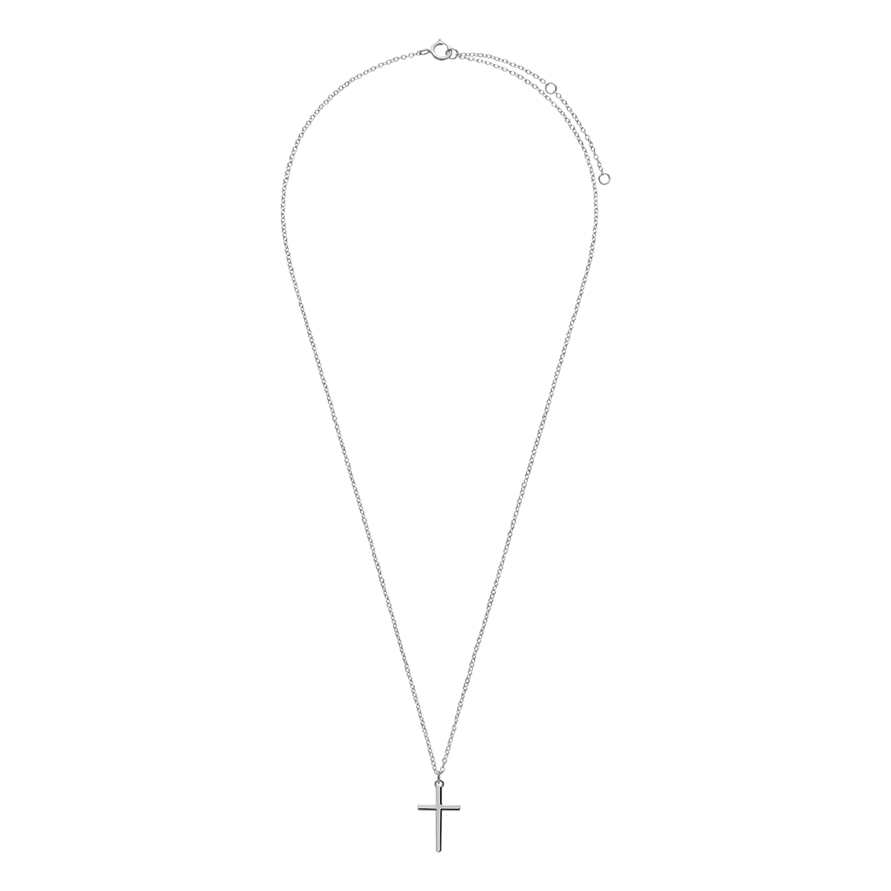 Halskette aus 925er Silber mit Anhänger, Kreuz