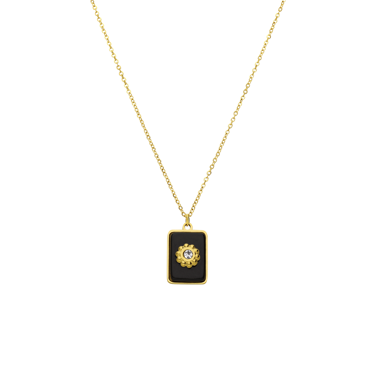Stainless steel goldplated ketting met kaart