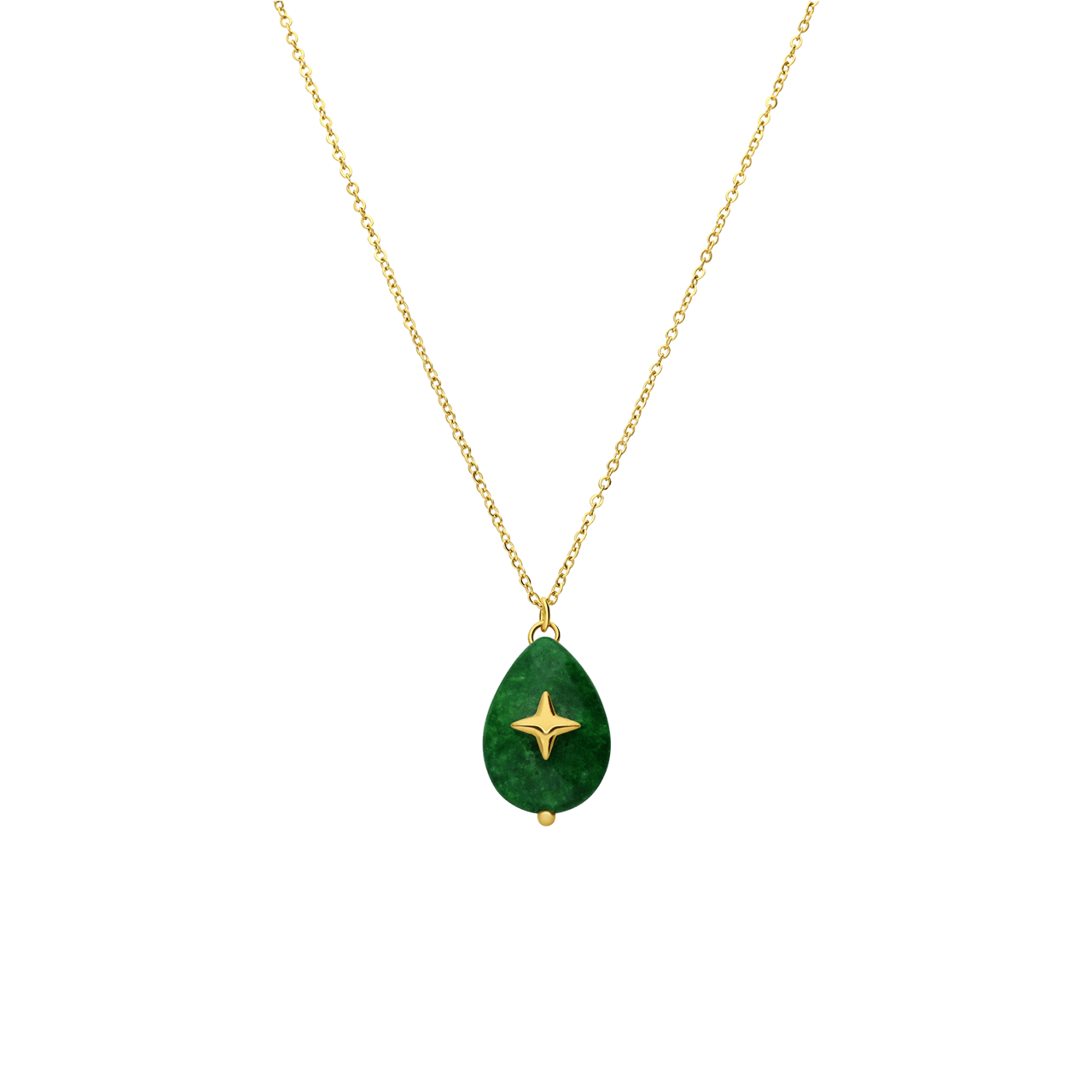 Stainless steel goldplated ketting met kaart