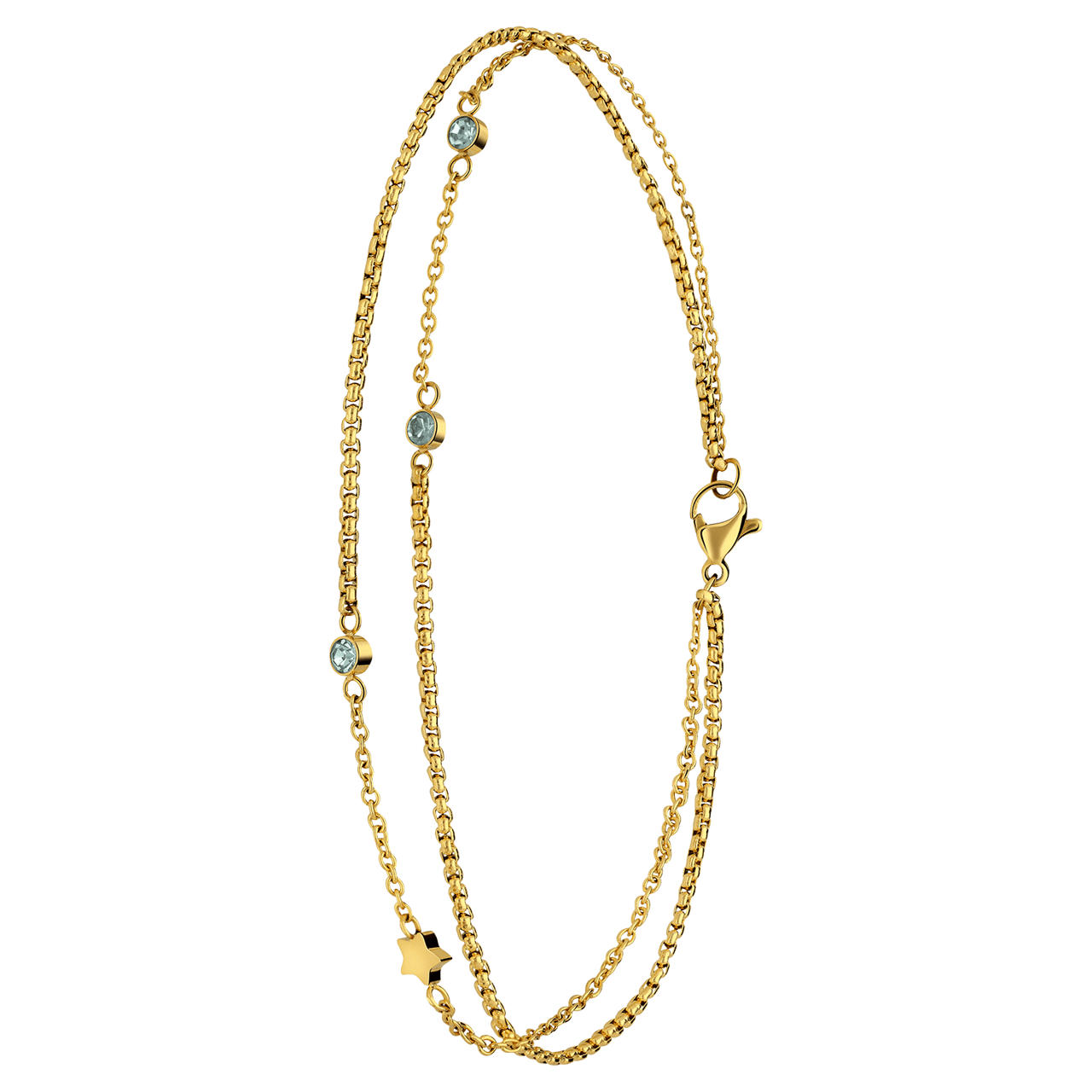 Stalen goldplated enkelbandje voor dames