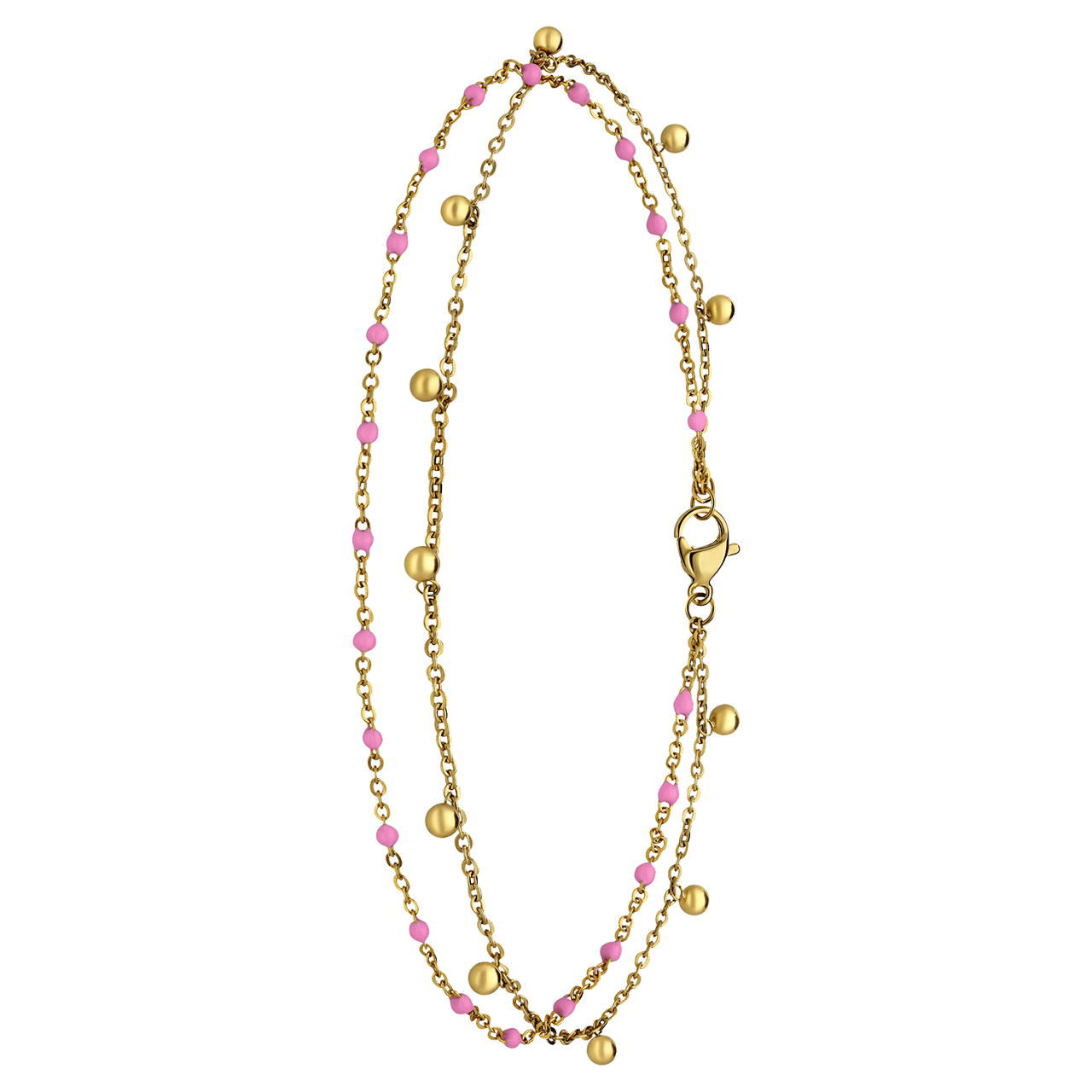 Stainless steel goldplated enkelband met bedeltjes voor dames