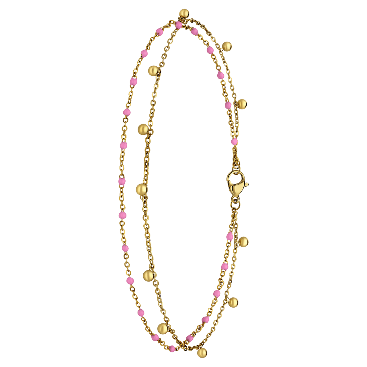 Stalen goldplated enkelband met bedeltjes voor dames