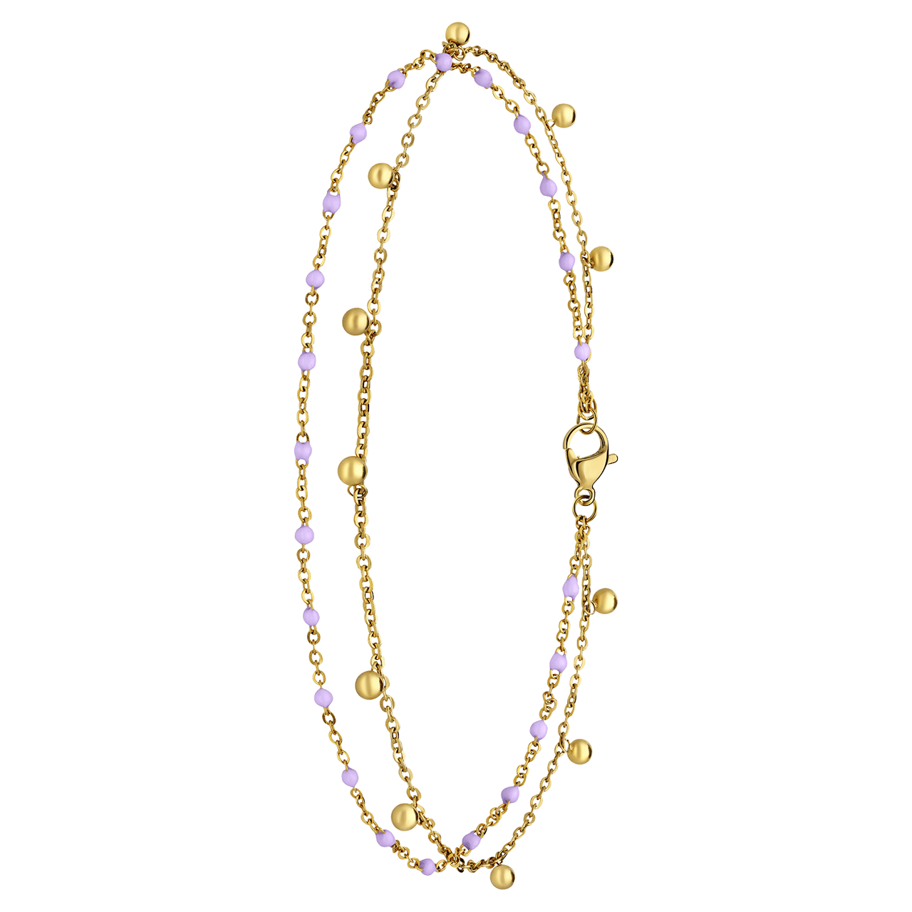 Stalen goldplated enkelband met bedeltjes voor dames