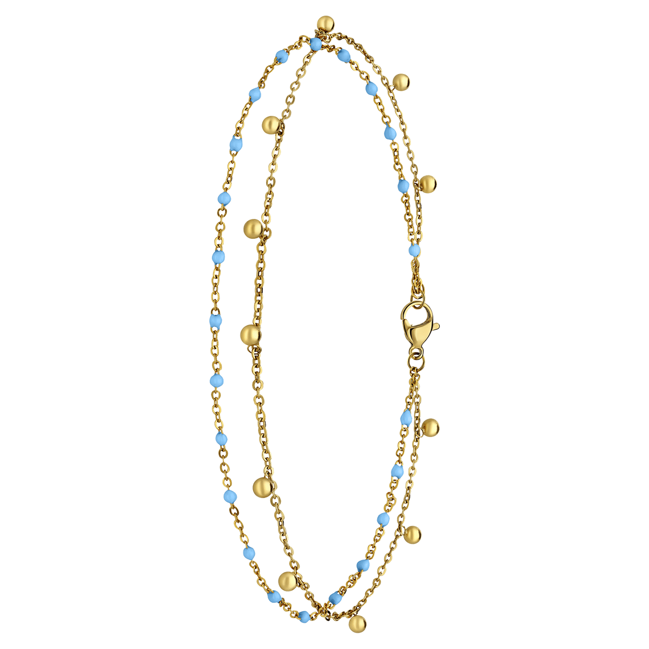 Stalen goldplated enkelband met bedeltjes voor dames