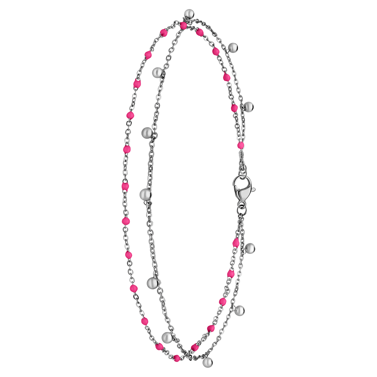 Dubbele stalen enkelband met bedeltjes