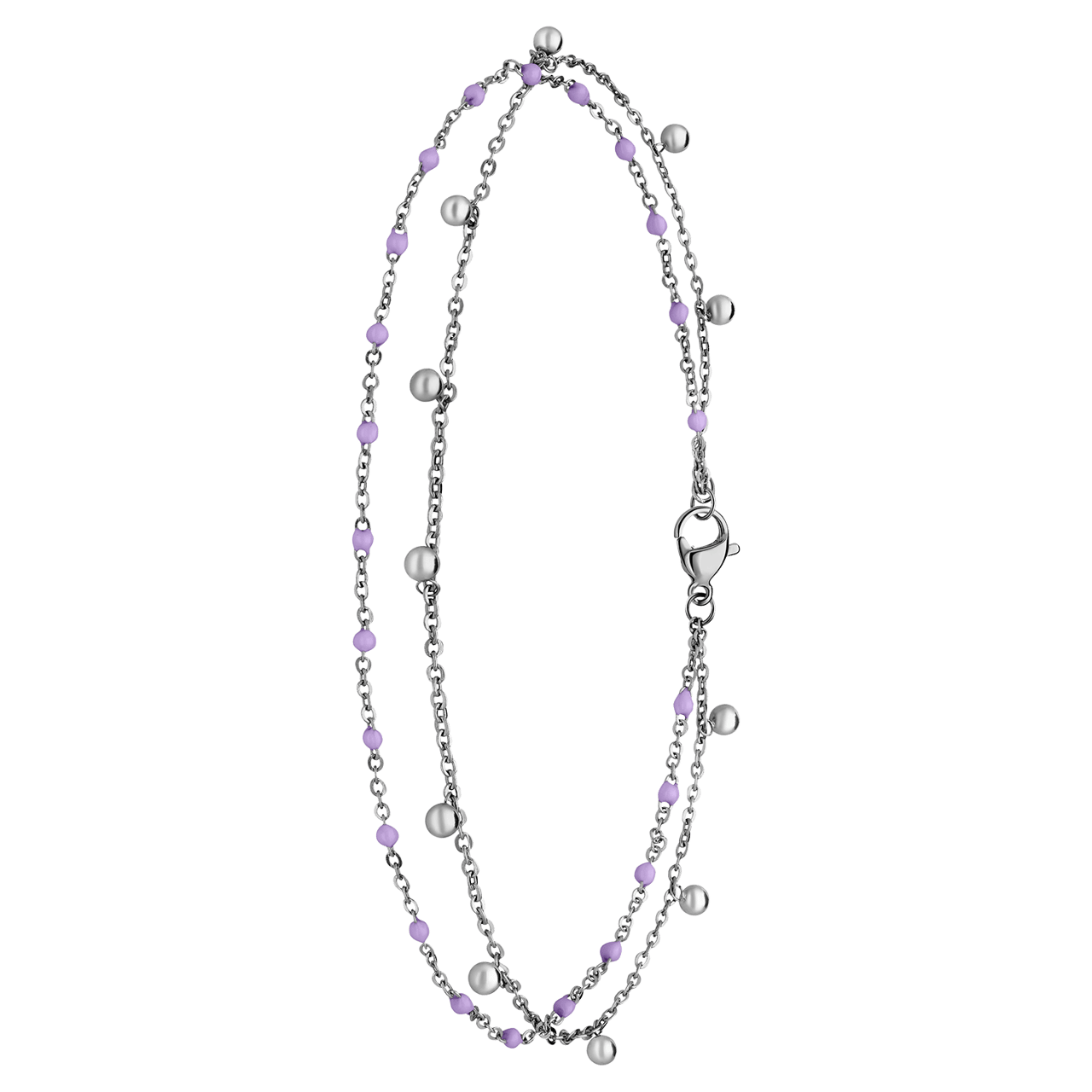 Dubbele stalen enkelband met bedeltjes