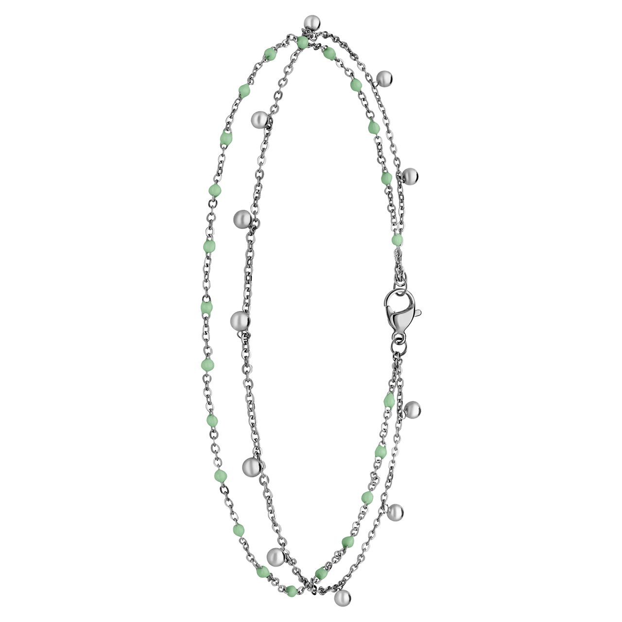 Dubbele stalen enkelband met bedeltjes