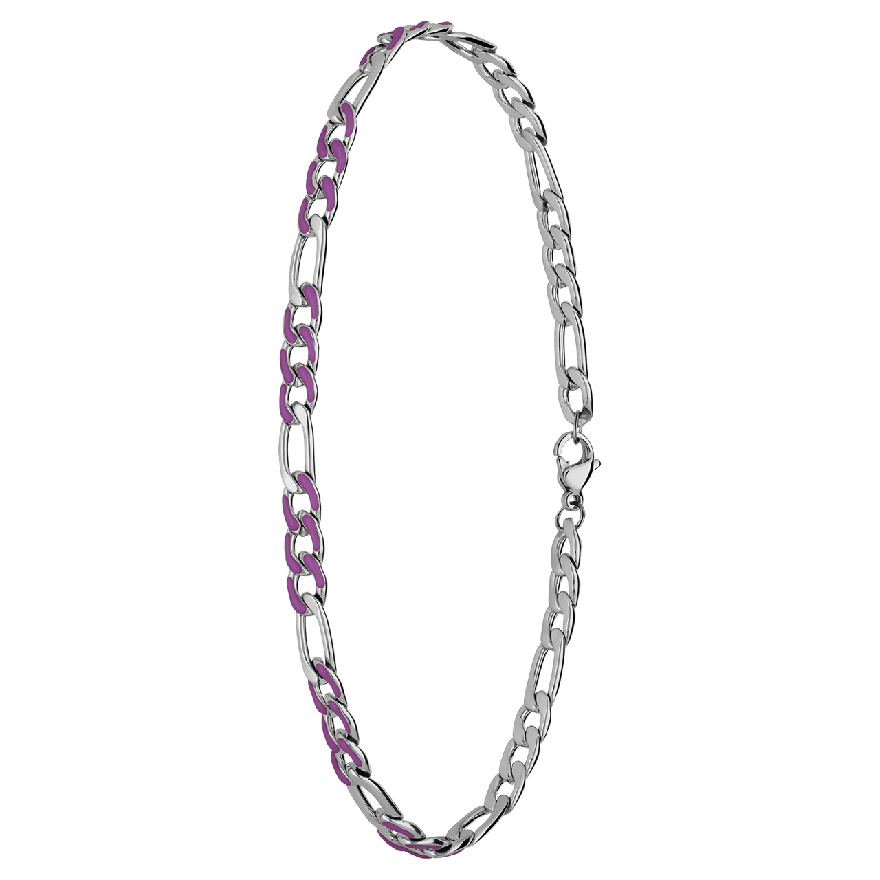 Stainless steel enkelband figaro violet