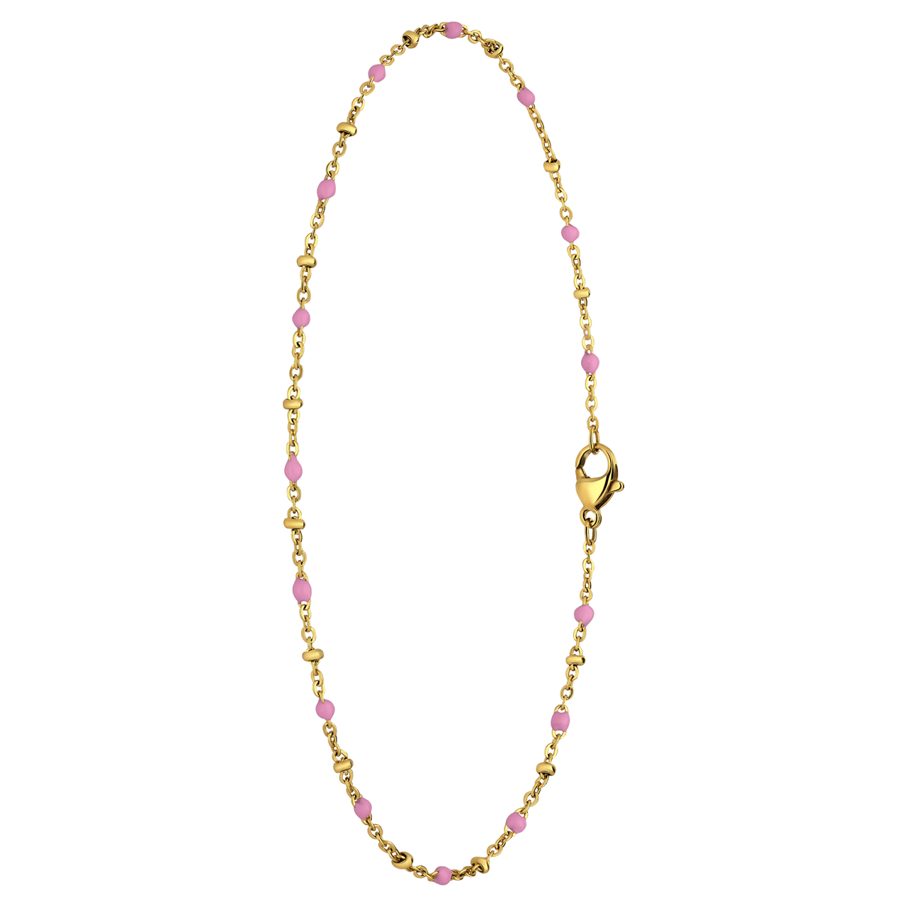 Gerecycled stainless steel goldplated enkelband saturn lichtroze
