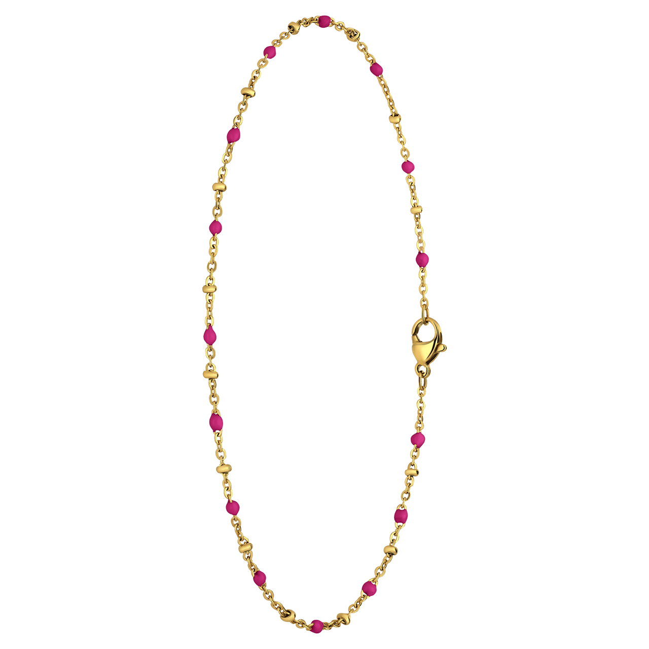 Gerecycled stainless steel goldplated enkelband saturn roze