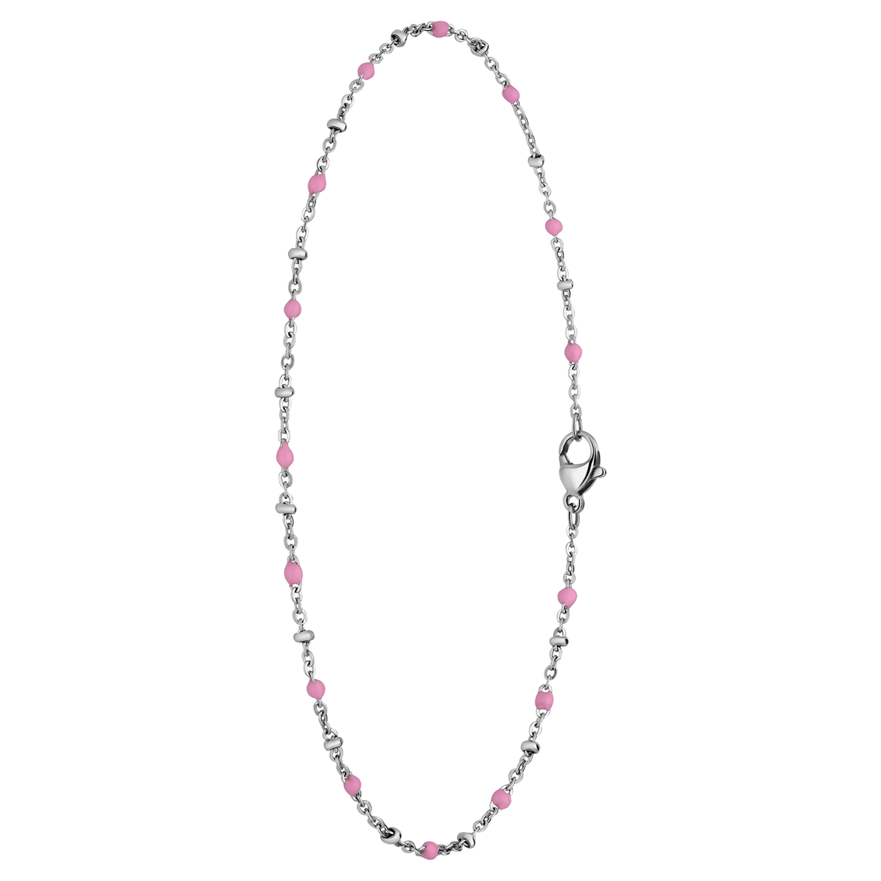 Gerecycled stainless steel enkelband saturn lichtroze