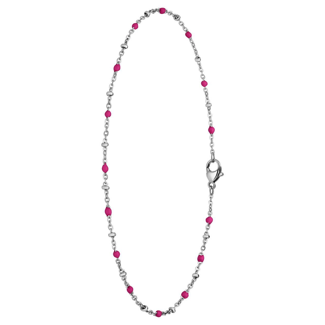 Gerecycled stalen enkelband saturn roze