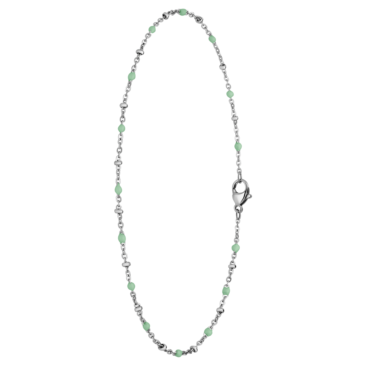 Gerecycled stainless steel enkelband saturn groen