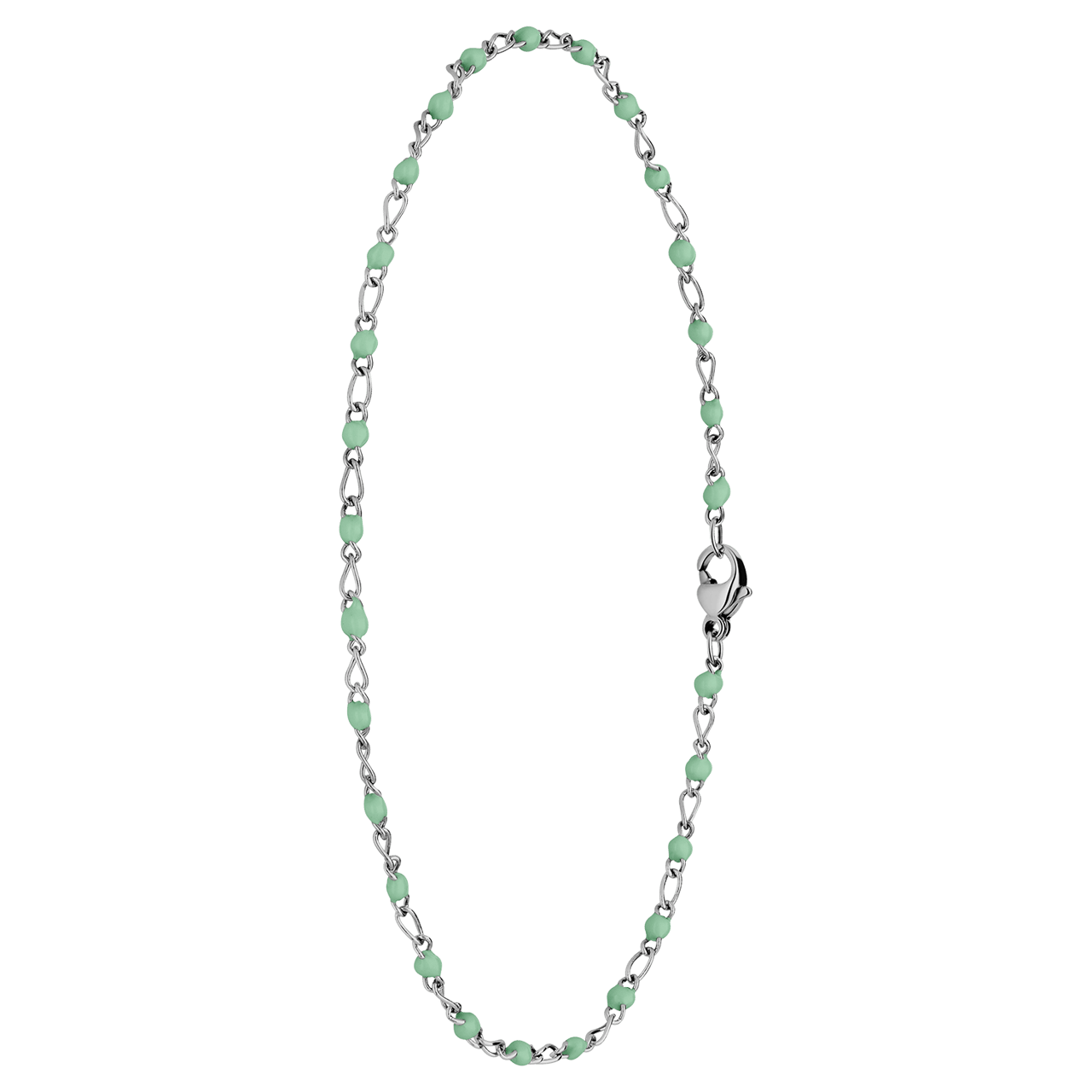 Stainless steel enkelband figaro groen