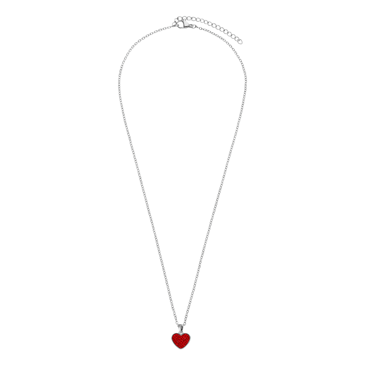 LivLiv stainless steel ketting hart met kristal red velvet voor dames