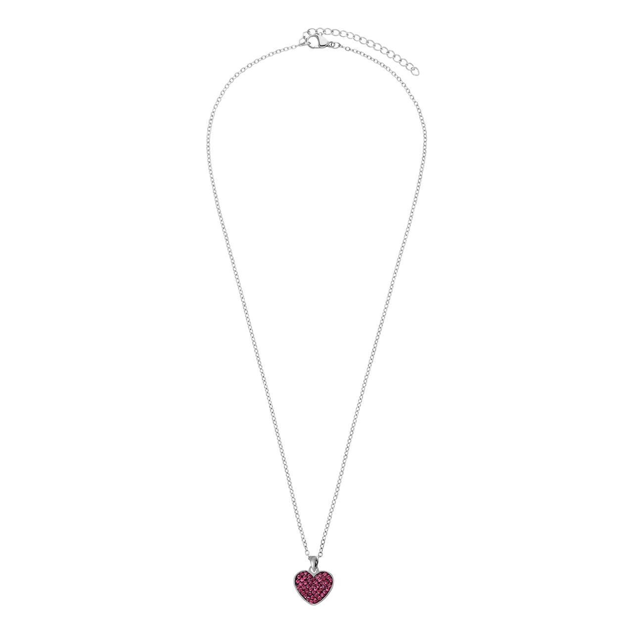 LivLiv stainless steel ketting hart met kristal paars voor dames