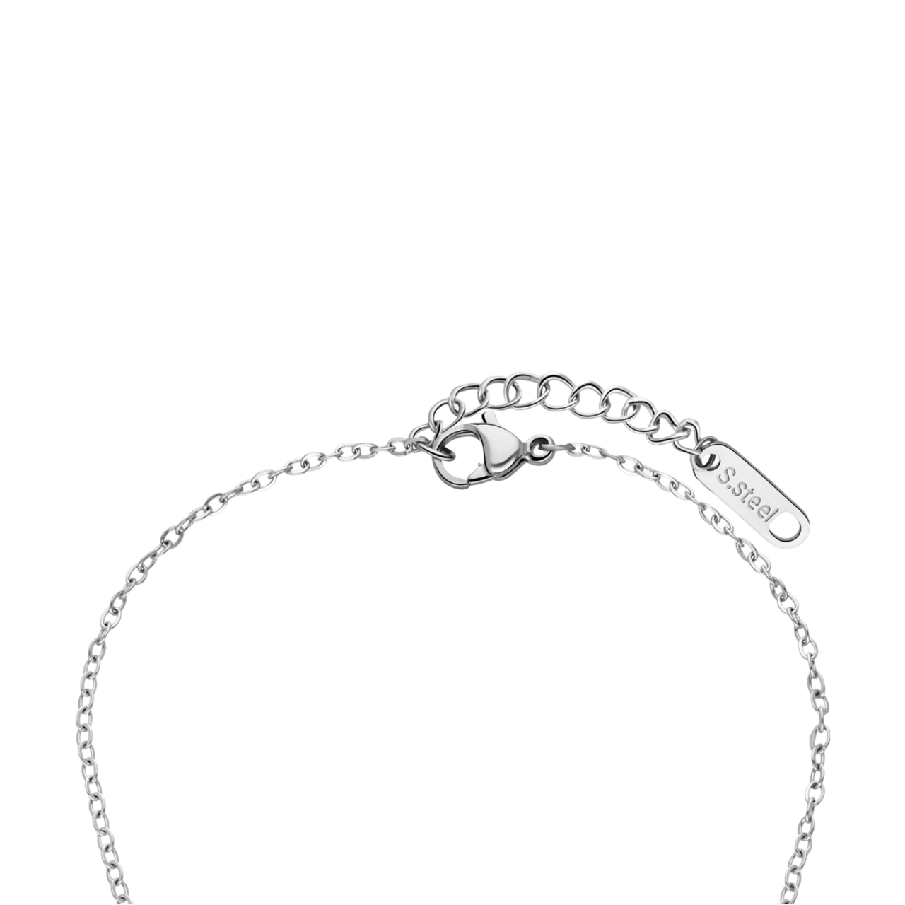 Stalen armband met rozenkwarts
