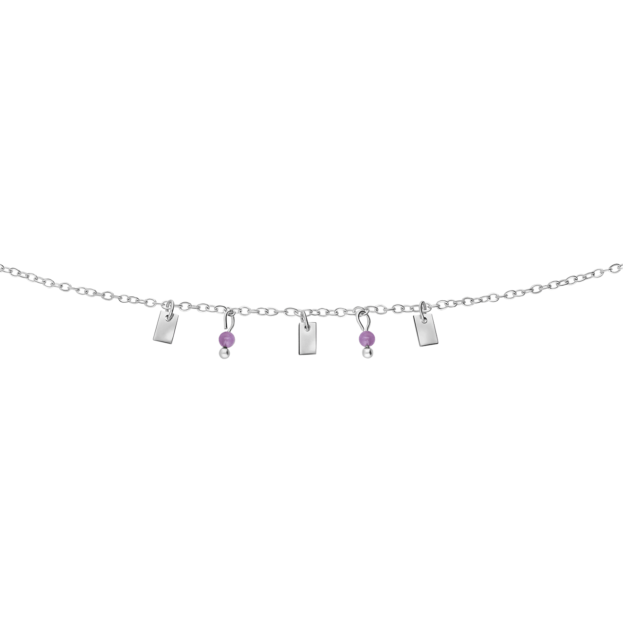 Stalen armband met amethyst