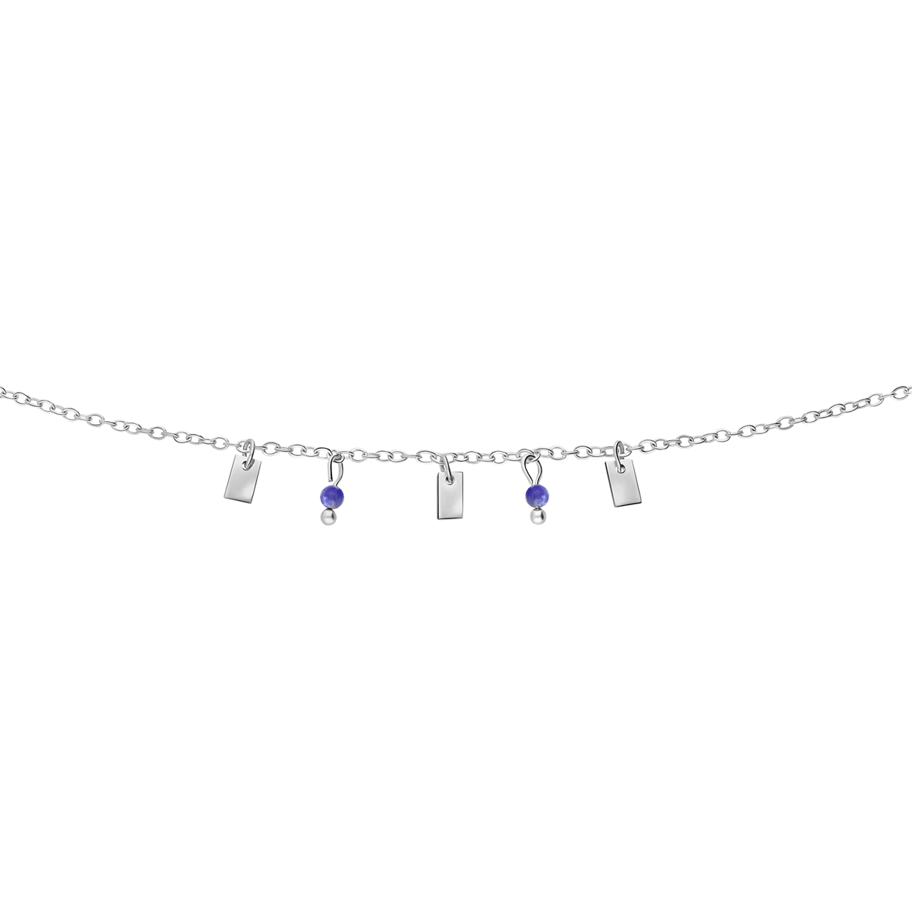 Stainless steel armband met lapis lazuli