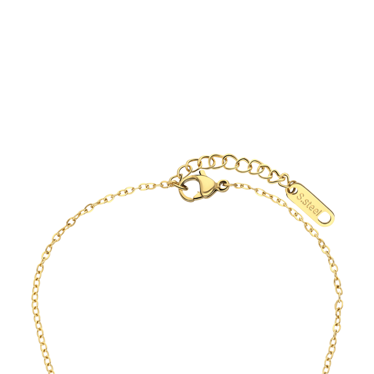 Stainless steel goldplated armband met amethyst