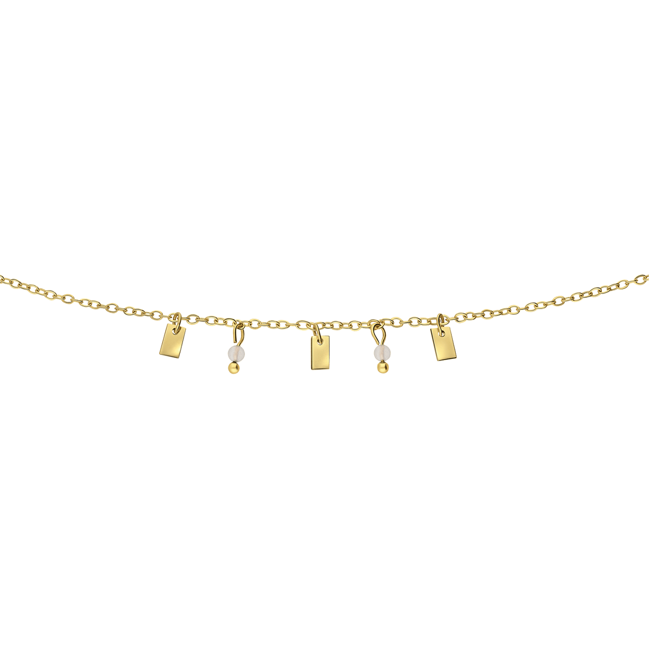 Armband aus Edelstahl, vergoldet, mit Mondstein