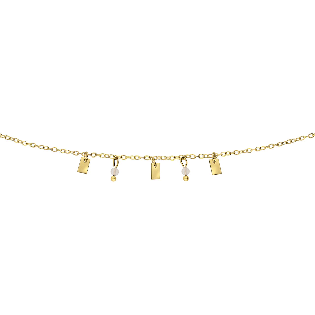 Stainless steel goldplated armband met maansteen