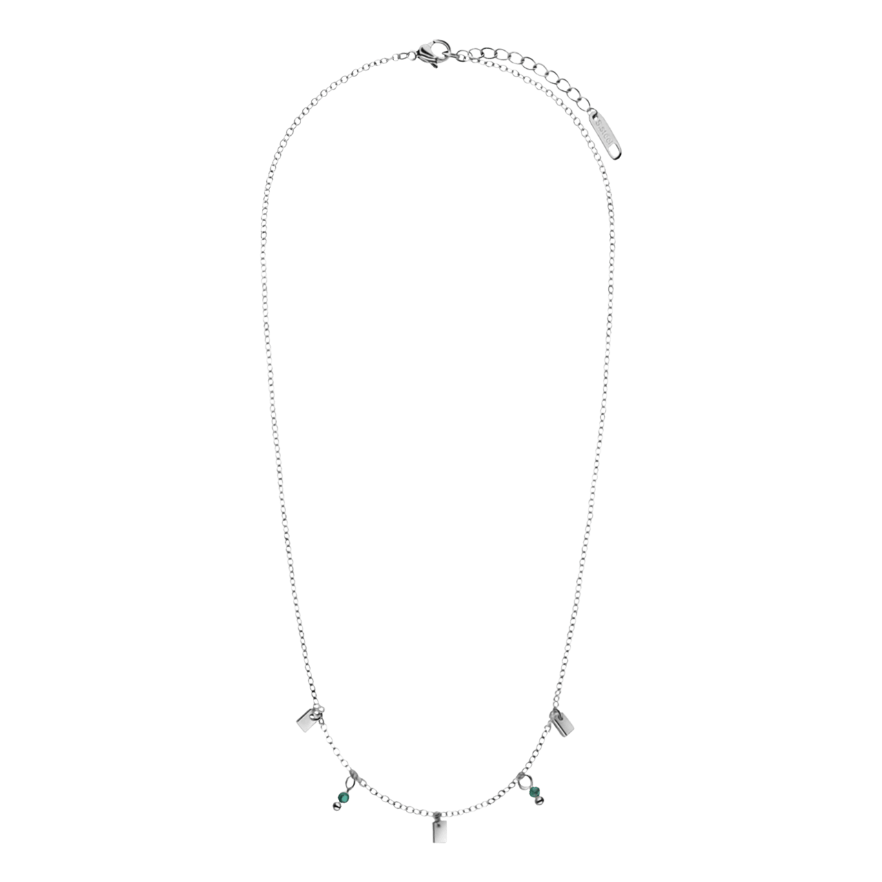 LuLu Jewels stainless steel ketting met blue lace agaat voor dames