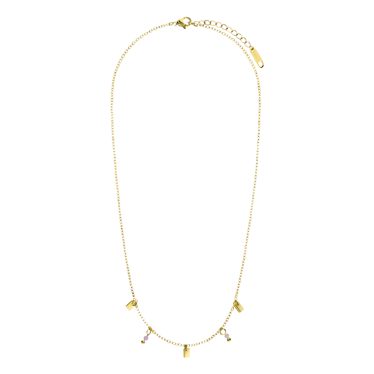 Myla stainless steel goldplated ketting met amethyst voor dames