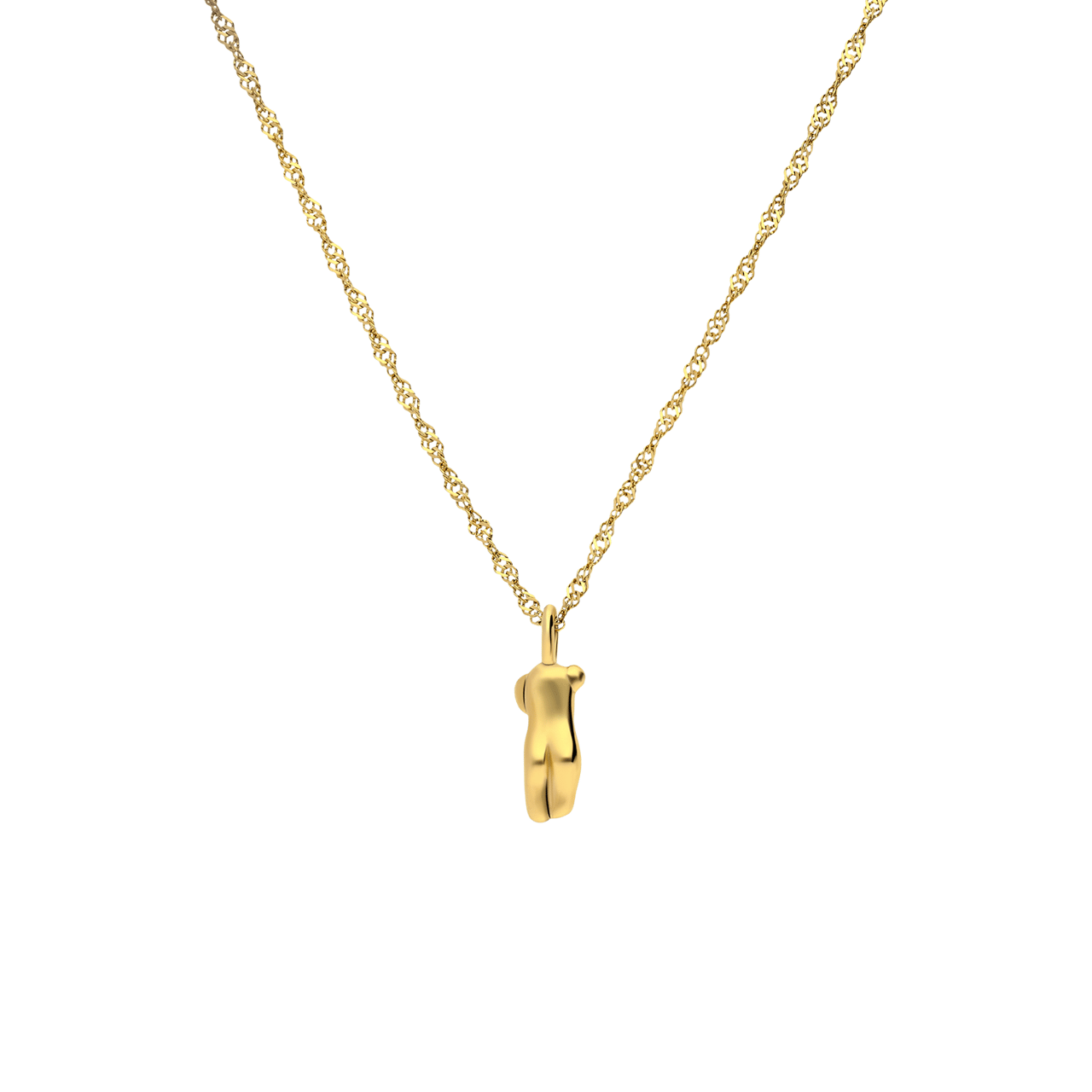 Stalen goldplated ketting met vrouwenlichaam voor dames