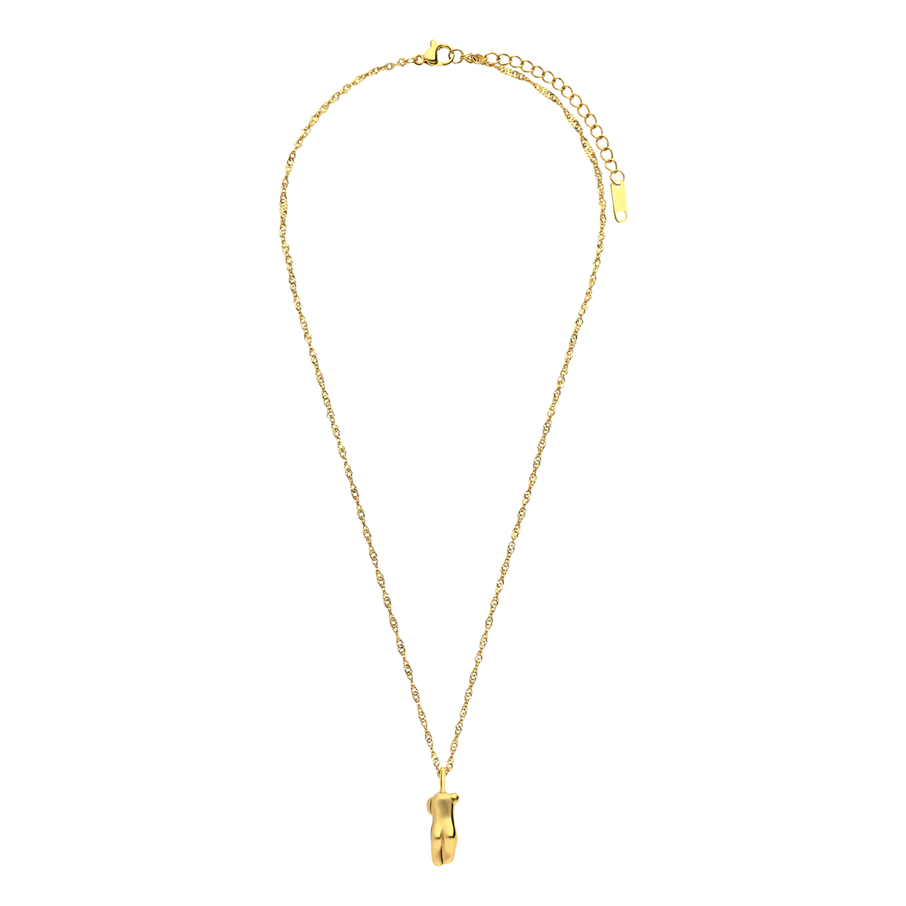 Stainless steel goldplated ketting met hanger vrouwenlichaam voor dames