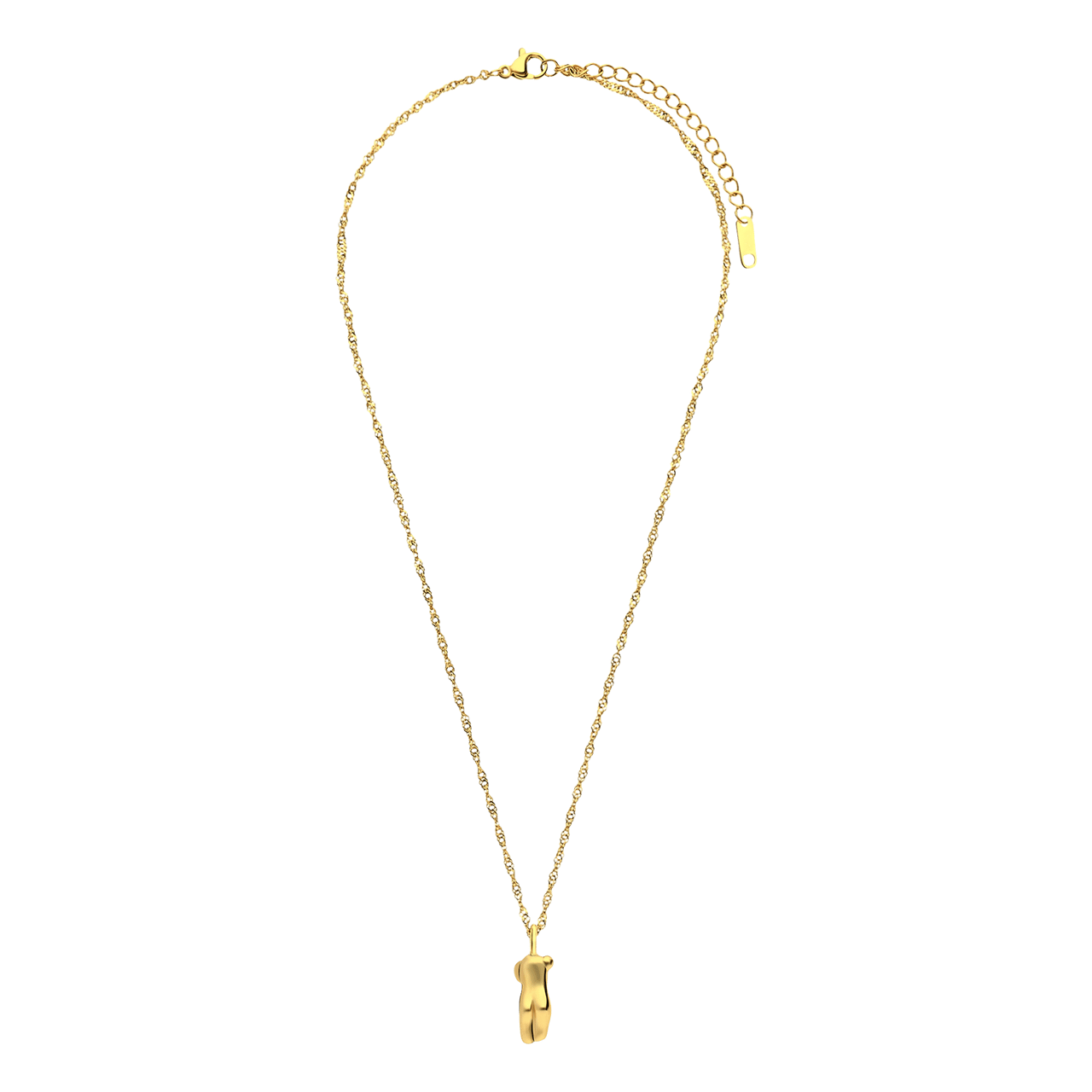 Stalen goldplated ketting met vrouwenlichaam voor dames