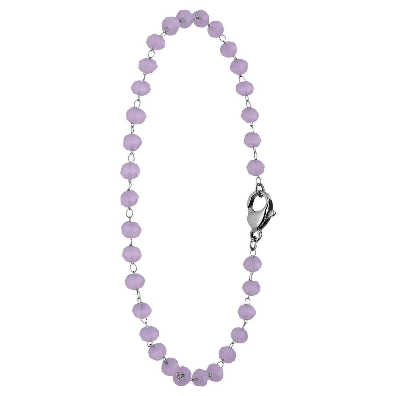 Armband aus Edelstahl, vergoldet, mit Glasperlen, Weiß
