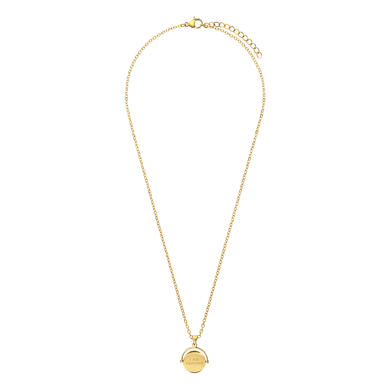 Stainless steel goldplated ketting met I am enough