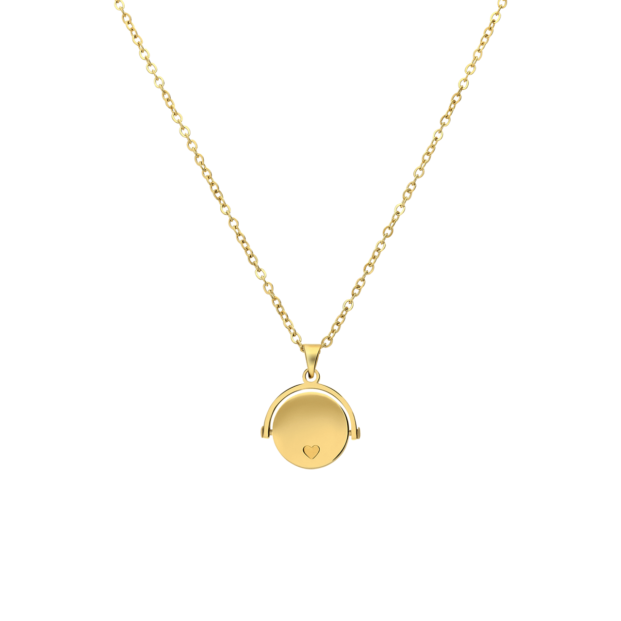 Stainless steel goldplated ketting met hanger voor dames