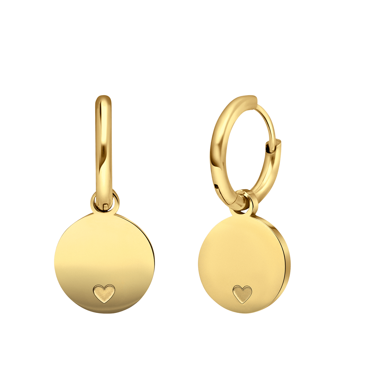 Stalen goldplated oorringen met I am enough voor dames