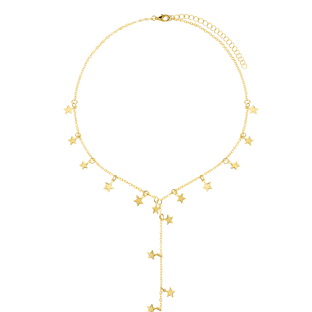 Goldfarbene Bijoux-Bodychain mit Sternchen