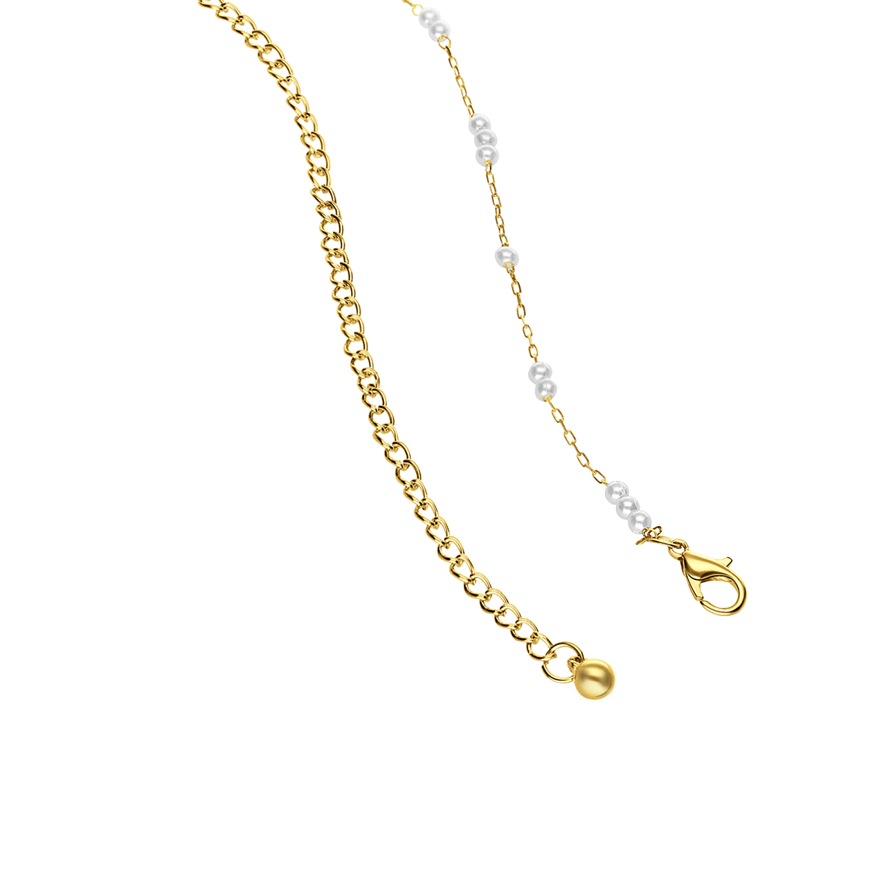 Goudkleurige bijoux bodychain met parels